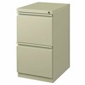 Hirsh Industries 18577 Putty Mobile Pedestal Letter File Cabinet with 2 File Drawers 42018577
